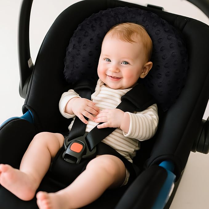Pro Goleem Infant Car Seat Insert, Babybody Support for Toddler, Soft Minky Preemie Car Seat Insert, 2-in-1 Reversible, Perfect for Carseats, Strollers, Swings, Black