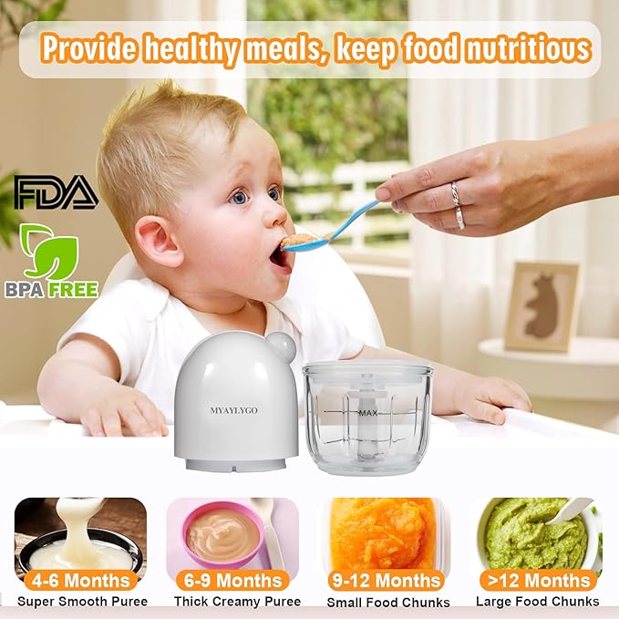 Baby Food Blender & Food Maker, Baby Blender, Food Puree Machine, Baby Food Grinder For Fresh Fruit, Veggies & Meat, Easy To Use & Easy To Clean Baby Feeding Essentials, Shower Gifts