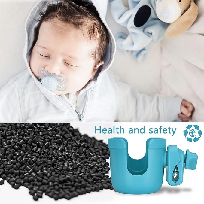 Suranew Adjustable Stroller Cup Holder with Phone Holder for Baby Stroller for Family Members, Sky Blue