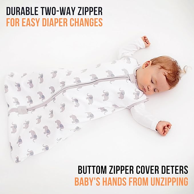 Mama Cheetah Baby Sleep Sack 0.5 TOG, Organic Cotton Baby Wearable Blanket with Two-Way Zipper, Swaddle Transition Baby Sleeping Bag for Newborn Infant Toddler Boy Girl, 6-12 Months