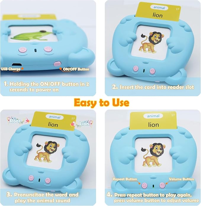 MAYAPHILOS 510 Words English and Korean Talking Flash Cards Bilingual, Educational Toy, Korean Language Learning Toys Pocket Speech for Toddlers