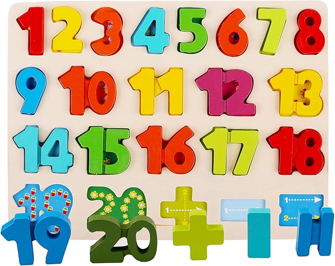 Wooden Puzzles for Toddlers, Kesletney Wooden Alphabet Number Shape Learning Puzzles for Kids, 3 in 1 Montessori Preschool Educational Toys for Boys Girls Ages 3 4 5 Years Old