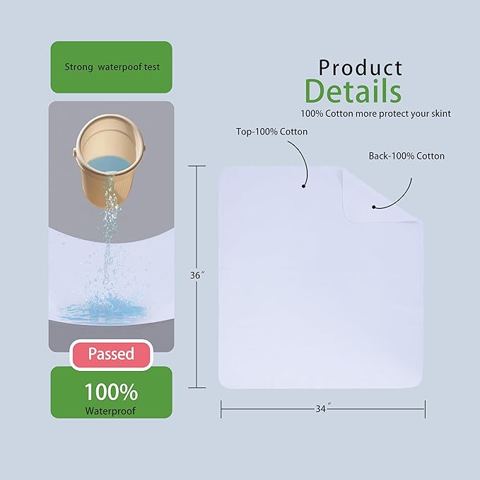 Mattress Protector,Flannel Cotton Underpads for Kids, Adults,Pets,Bed, Couch, Sofa, Floor,Home