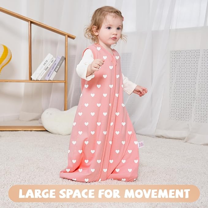 Yoofoss Baby Sleep Sack 0-6 Months Baby Wearable Blanket 100% Organic Cotton 2-Way Zipper TOG 0.5 Toddler Sleeping Sack, Lightweight Sleep Sacks for Babies(Small)