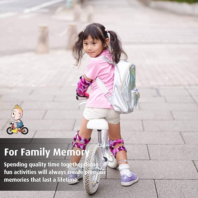 Soft-Style Kids Knee and Elbow Pads with Bike Gloves, Flexible Impact-Resistant Gear for Ages 2-11, Designed for Balance Bikes, Roller-Skating, and Skateboarding