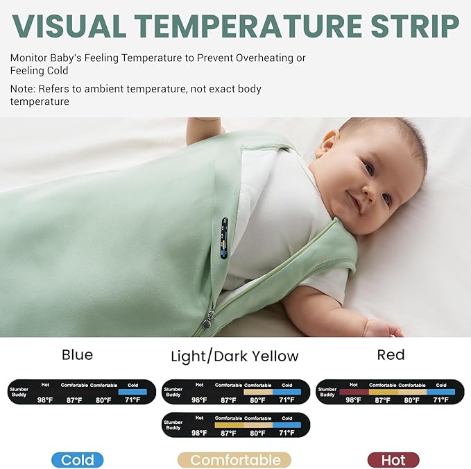 Baby Bamboo Sleep Sack, 70% Rayon Made from Bamboo 30% Cotton 1.0 TOG Infant Wearable Blanket