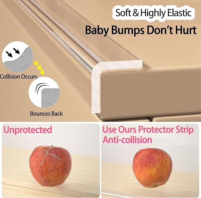 Clear Soft Corner Protectors for Furniture Strip, 0.8in x16.4FT, Sharp Edge & Table Bumper,Window Edge,Wall Protector,Soft Corner Guards Safe for Proof,Table Corner Protectors in Family