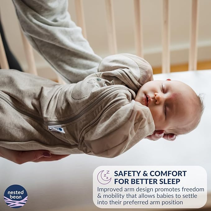 Nested Bean Air 6-in-1 Adaptable Baby Sleep Sack - Unweighted - Comfort & Safety for Natural Sleep, Preferred Arm Position Reduces Startle Reflex, Better for Baby, NB (7-13lbs) Lavender
