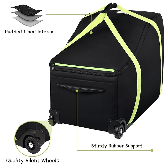 Baby Car Seat Travel Bag Fit Chicco Keyfit 35 and Anti-rebound Bar Base, Doona Car Seat Stroller and Base, Nuna Pipa Travel Bag, Infant Car Seat Bags for Air Travel, Doona Travel Bag