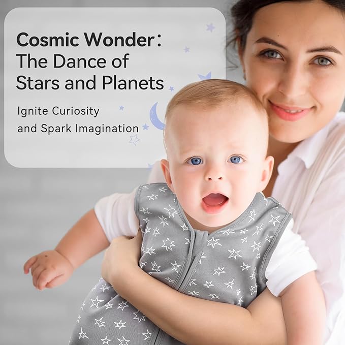 Baby Sleep Sack 0-6 Months 3 Pack 100% Cotton Lightweight 0.5 TOG Wearable Blanket Baby Sleep Bag with 2-Way Zipper for Newborn Infant Blue