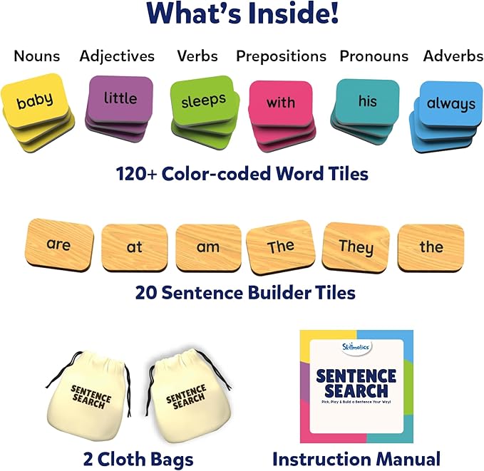 Skillmatics Learning Toys - Sentence Search, Fun Sentence Building Activity, Creative Word Play, Educational Toys for Kids, Gifts for Boys and Girls Ages 5, 6, 7, 8