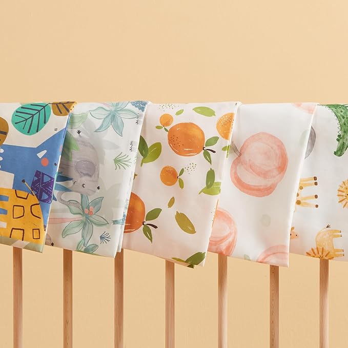 TILLYOU Toddler Pillowcases 13 x 18 Travel Pillow Case 2 Pack, Kids Pillowcases Machine Washable with Envelope Closure, Animal Geometry & Blue