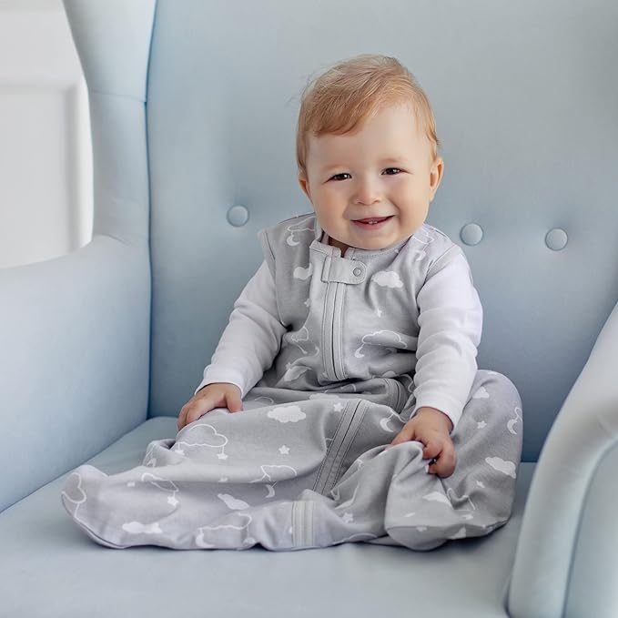 Mama Cheetah Baby Sleep Sack 0.5 TOG, Organic Cotton Baby Wearable Blanket with Two-Way Zipper, Swaddle Transition Baby Sleeping Bag for Newborn Infant Toddler Boy Girl, 6-12 Months