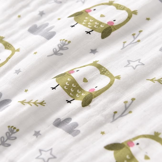 Baby Sleep Sack 2-4 T Baby Wearable Blanket 100% Organic Cotton 0.5 TOG Toddler Sleeping Sack 2- Way Zipper Soft Lightweight X-Large Owl