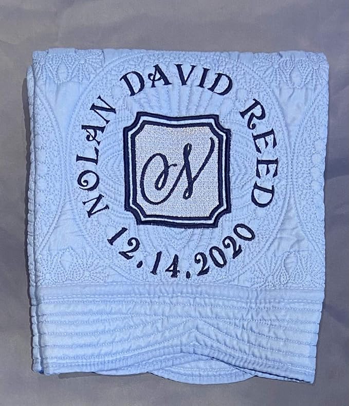 Personalized Baby Blanket Baby Quilt Monogrammed Blankets for Boys and Girls Embroidered Baby Gifts Plaque