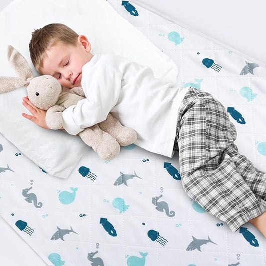 Potty Training Pee Pads for Kids, Bed Pads Washable Waterproof, Bed Wetting Pads for Twin and Toddler Beds, Waterproof Crib Mattress Protector Pad Cover, Non Slip and Easy to Change, 1 Pack