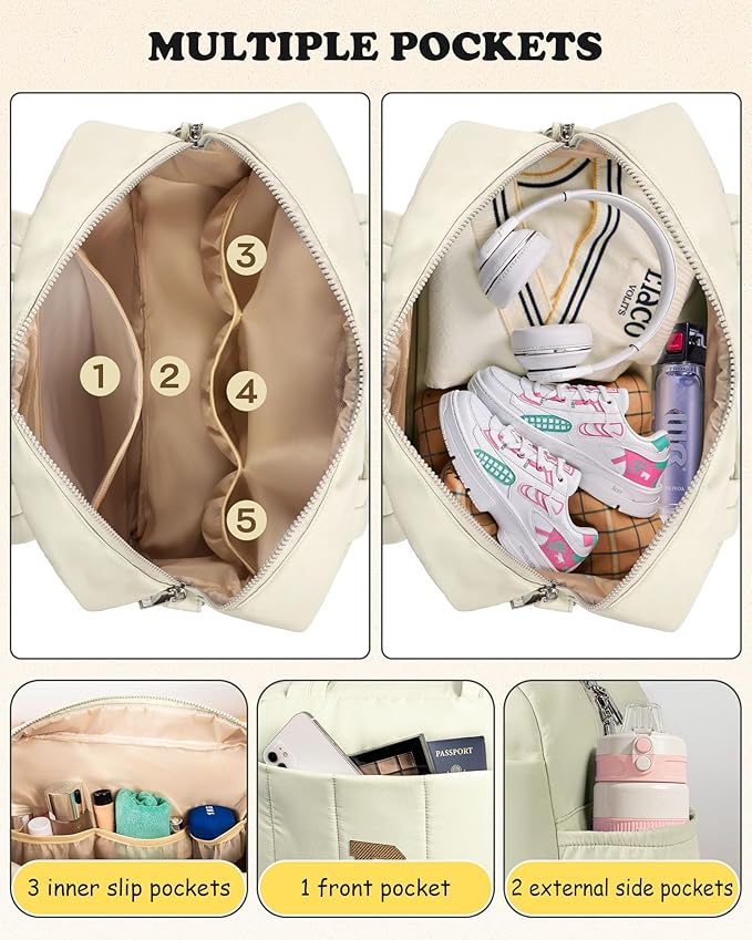 Trendy Gifts-Duffle Bag for Travel Women, Travel Bags，Initial Overnight Bag with Wet Pocket，Lightweight Weekender Bags Personalized Gym Tote with Makeup Pouch