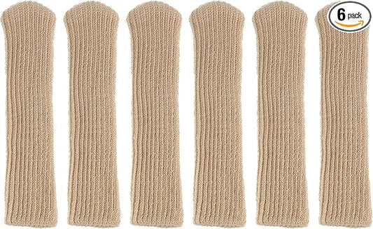 uxcell 6Pcs Door Handle Covers, Polyester Knitted Anti-Scald Door Knob Protector Door Knob Cover for Hot Doors and Cold Doors, Khaki