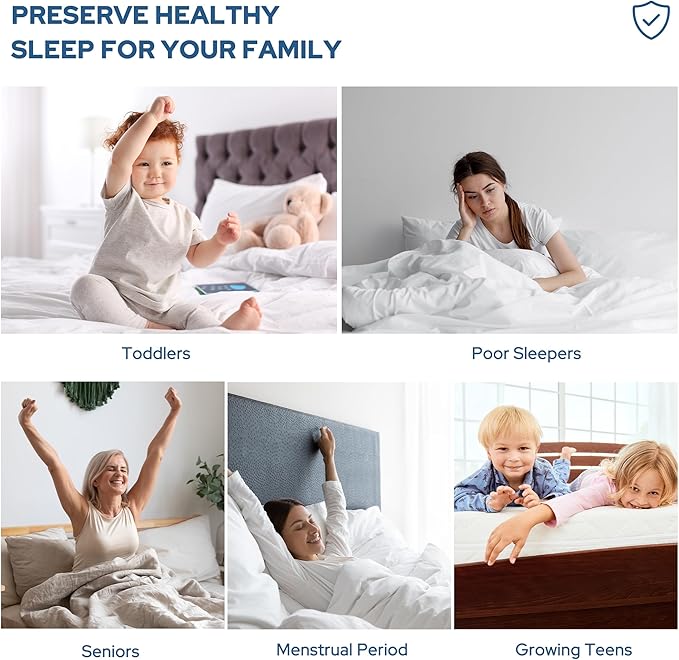 BEDLORE 2 Pack Waterproof Mattress Protector, Twin XL Size Mattress Pad with Deep Pocket Fitted Up to 6-15 inches, Soft Noiseless Single Bed Mattress Cover for Bedroom (White)