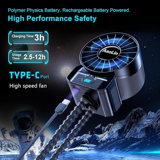 2 Pack Multifunctional Portable Stroller Fan 4 Speed 6600rpm High Speed Usb Rechargeable Personal Mini Handheld Fan Extended Tripod For Desktop Winding Kids Bed Treadmill Bike Golf Cart Outdoor Travel