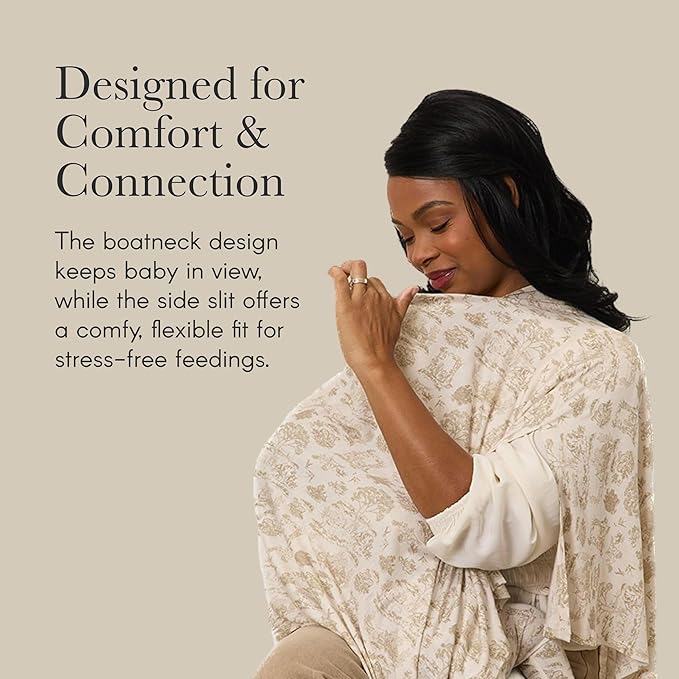 Solly Baby Nursing Cover, Ultra-Breathable, Lightweight Breastfeeding Cover-Up, Buttery-Soft Fabric, Universal Fit, Postpartum Essentials, Newborn Must Haves, Bleu Toile