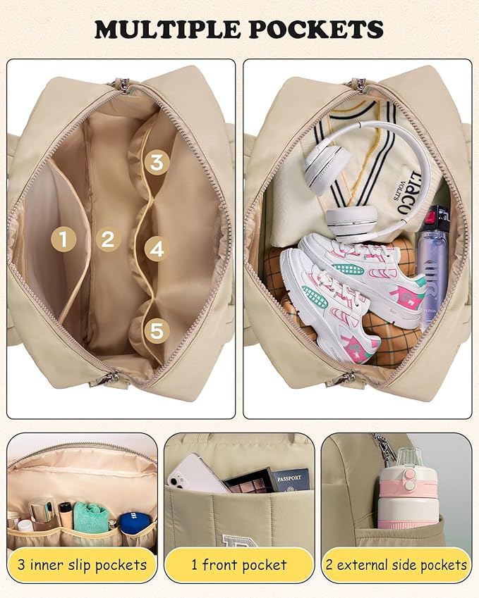 Travel Essentials-Monogram Duffle Bag, Weekender Bags for Women，Overnight Bag with Wet Pocket，Lightweight Travel Bags Personalized Gym Tote with Makeup Pouch