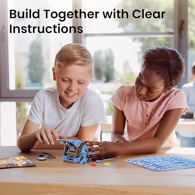 Sillbird Solar Building Robot Kit STEM Gift for Boys Aged 8-13, DIY Science Educational Toys for Kids Teens Birthday, 12-in-1 Solar or Battery Powered Robotic Set with 197 Pieces