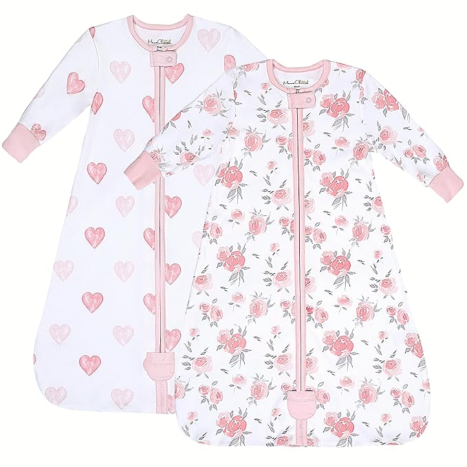 Mama Cheetah Baby Sleep Sack with Sleeves, 0.5 TOG Organic Cotton Wearable Blanket and Two-Way Zipper, Swaddle Transition Long Sleeve Sleeping Bag for Newborn Infant Toddler, 24-48 Months