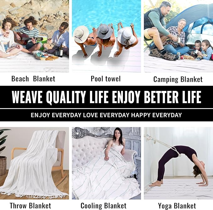 Large Soft Picnic Blanket Outdoor Law Park Mat Car Travel Essentials Europe Mexico Road Trip Summer Vacation Stuff Outside Accessories Roadtrip Camping Gear Rv Must Haves Glamping Tent Gadget