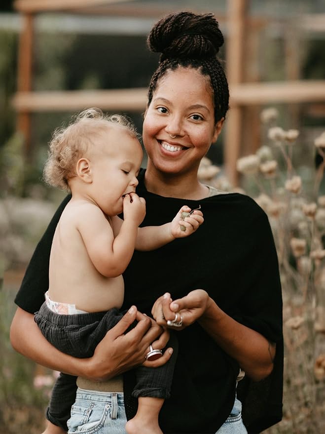 We are Amma | The Cocoon™ - Newborn Essentials Must Haves: Nursing Cover for Breast Feeding Essentials | Nursing Sweater Used as Breastfeeding Cover (Black, One Size)