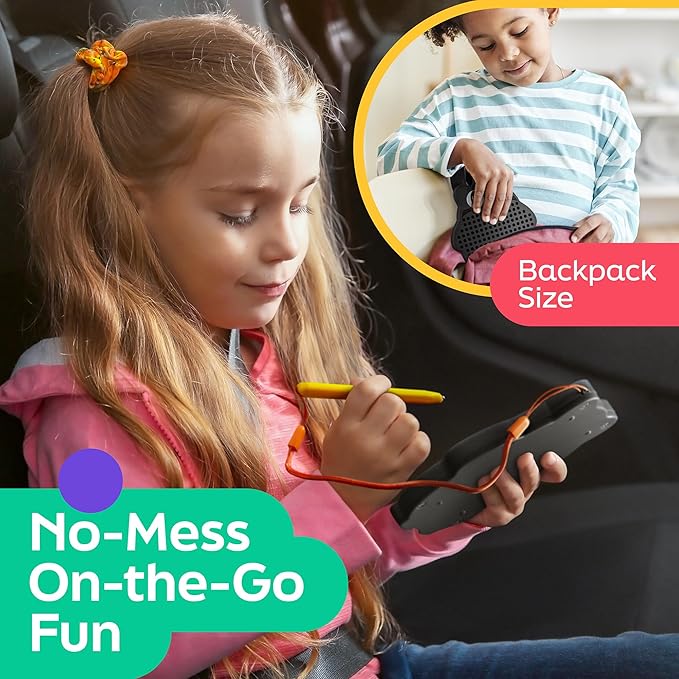 Magnetic Drawing Board for Kids & Toddlers with Beads and Magnet Stylus Pen - Magnetic Travel Toy for Airplane & Car Ride Activities for Kids