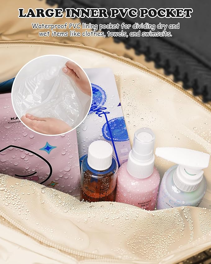 Women Duffle Bag with Initial, Gifts for Teenagers-Personal Item Travel Bags，Gym Bag with Wet Pocket，Lightweight Travel Bags Personalized Tote with Makeup Pouch