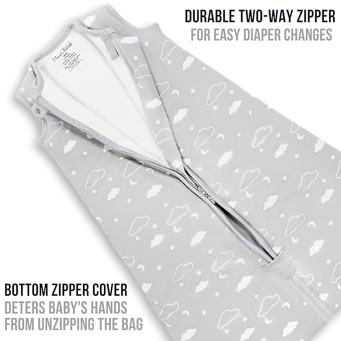 Mama Cheetah Baby Sleep Sack 2.5 TOG, Winter Baby Sleeping Bag with 2-Way Zipper, Organic Cotton Swaddle Transition Wearable Blanket for Boy Girl Infant Toddler, 24-48 Months, 1-Pack
