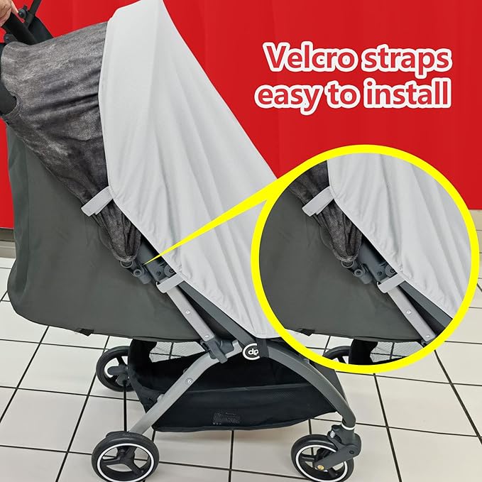 Sun Shade for Strollers, UV Sun and Sleep Shade Universal Fit for Baby Strollers, Blackout Stroller Cover, Breathable and Stops 99% of The Sun's Rays (UPF50+)