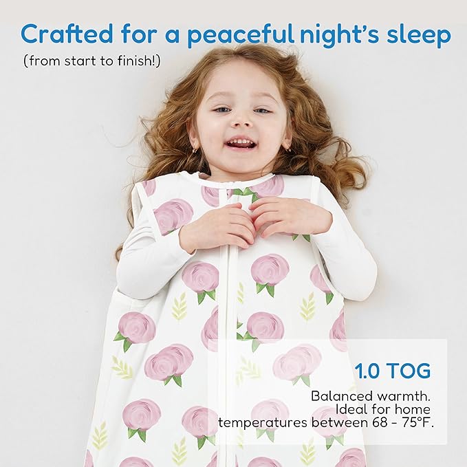 TotAha Toddler Sleep Sack 1.0 TOG for 2T-3T-4T, Soft Quilted Wearable Blanket Baby SleeP Bag with 2-Way Safe Zippers,Premium Winter Extra Large Sleeping Sacks