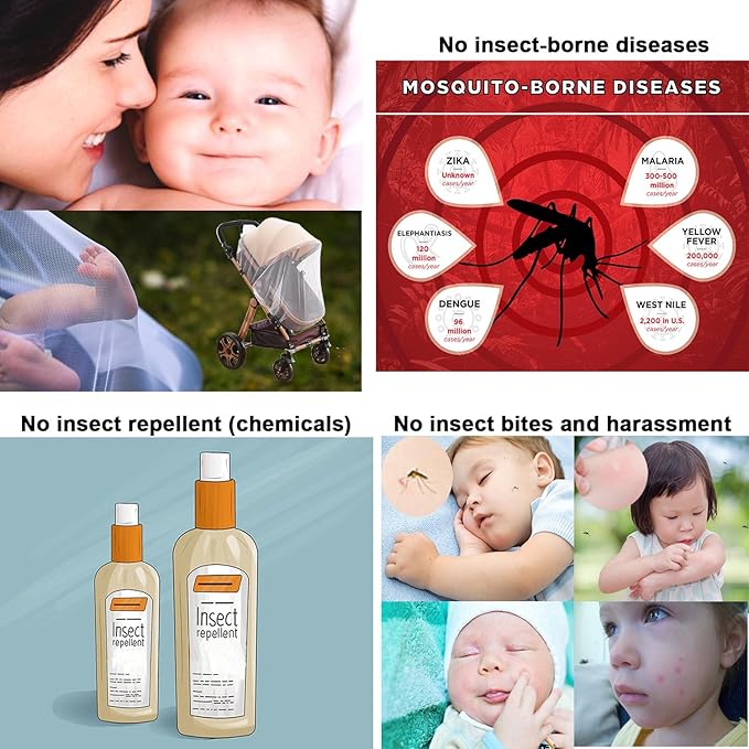 Stroller Rain Cover Baby Mosquito Net Universal Weather Shield Bug Net for Jogging Stroller Pushchair Buggy Pram Protect Baby from Rain Insect Wind Bug Snow Fly Shade Shield Netting Plastic