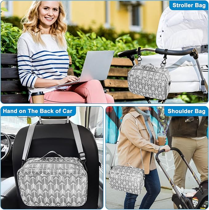 Accmor Stroller Organizer, Universal Stroller Organizer with Insulated Cup Holder Pocket, Dual Purpose Large Capacity Stroller Bag Caddy, Stroller Accessories Fits for Uppababy, Doona, Nuna Strollers