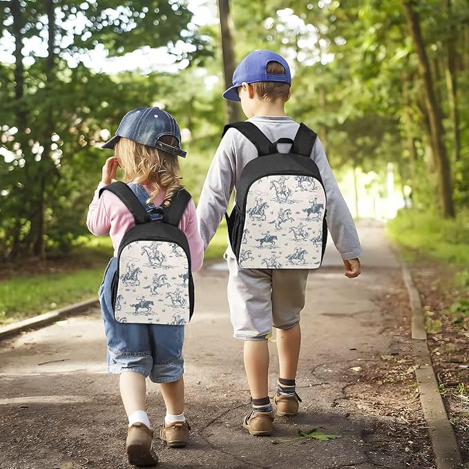 Western Cowboy Toddler Backpack Waterproof Mini Backpack Boys/Girls Cute Kindergarten Pre School Bags 13 Inch