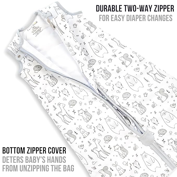 Mama Cheetah Baby Sleep Sack 2.5 TOG, Winter Baby Sleeping Bag with 2-Way Zipper, Organic Cotton Swaddle Transition Wearable Blanket for Boy Girl Infant Toddler, 6-12 Months, 1-Pack