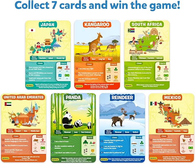 Skillmatics Guess in 10 Animals & Countries Combo, Perfect for Boys, Girls, Kids & Families Who Love Card Games, Educational Toys, Travel Games, Trivia, Gifts for Ages 6, 7, 8, 9, 10 & Up