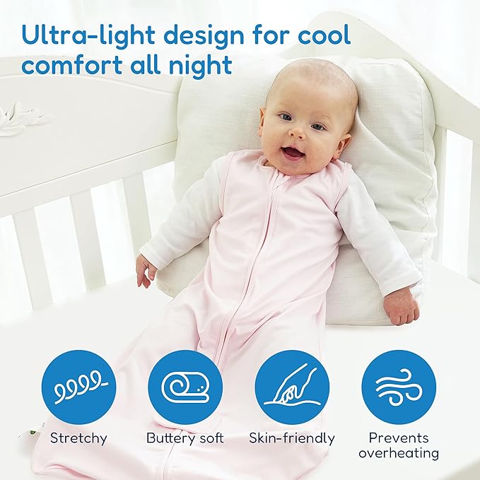 TotAha Sleep Sack 6-12 months 3 Pack, Buttery Soft Wearable Blanket Baby Sleeping Bag with 2-way Safe Zipper, 0.5 TOG, Baby Girl