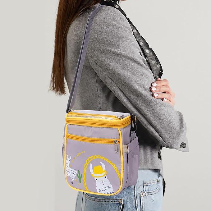 Baby Stroller Organizer Bag，Small Diaper Bag - Universal Stroller Organizer With Insulated Cup Holder,Pocket With Baby Wipes Dispenser，Adjustable Shoulder Strap(Grey)