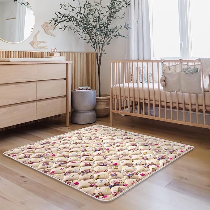 High-Density Foam Baby Play Mat, 36x36 Inches Thicken One-Piece Comfortable and Soft Playmat, Non Slip Machine Washable Floor Mat for Infants, Tapete para Bebes,Toddlers