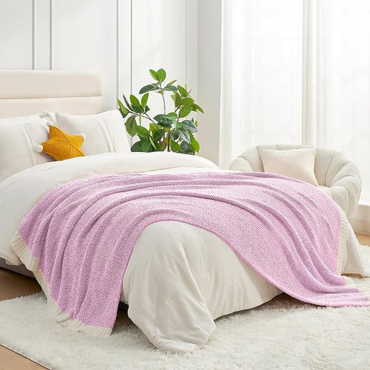 Snuggle Sac Bedding Blanket Light Purple Twin Size, Super Soft Warm Cozy Blankets for Bed, Living Room, Luxurious Microfiber Blanket Dupes, Heather Lilac, 60x80 inches