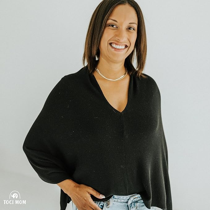 Breathable Nursing Cover Poncho – Stylish Multi-Use Breastfeeding Scarf, Car Seat Cover & Baby Blanket for Modern Moms