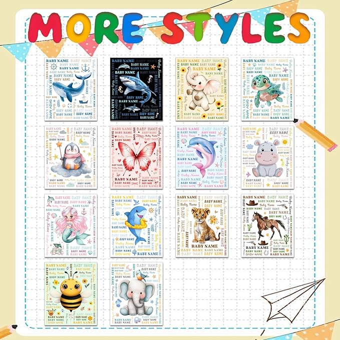 Ship Next Day, Personalized Baby Blanket – Printed in USA, Custom Baby Blanket for Boys & Girls, Baby Blanket with Name, Baby Shower, Easter, Christmas, Birthday Newborn & Toddler Gifts, Baby Gifts