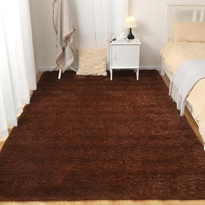 Luxury 3x5 Area Rug, Ultra Soft Rugs for Living Room, Plush Carpet Rugs for Bedroom, Non-Slip Indoor Rug for Nursery, Study Room, Playroom, Home Decor, Brown