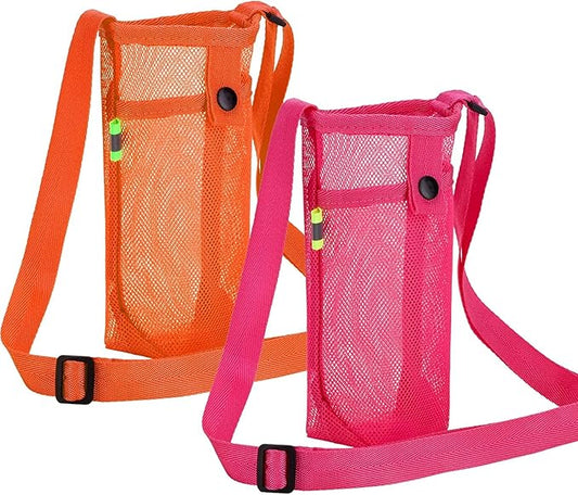 Tainehs Water Bottle Holder Carrier with Adjustable Shoulder Strap - Beach & Sports Bottle Bag for Hiking, Gym, Camping, Walking, Travel