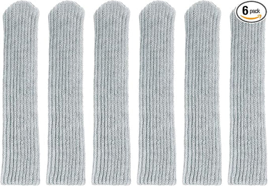 uxcell 6Pcs Door Handle Covers, Polyester Knitted Anti-Scald Door Knob Protector Door Knob Cover for Hot Doors and Cold Doors, Gray