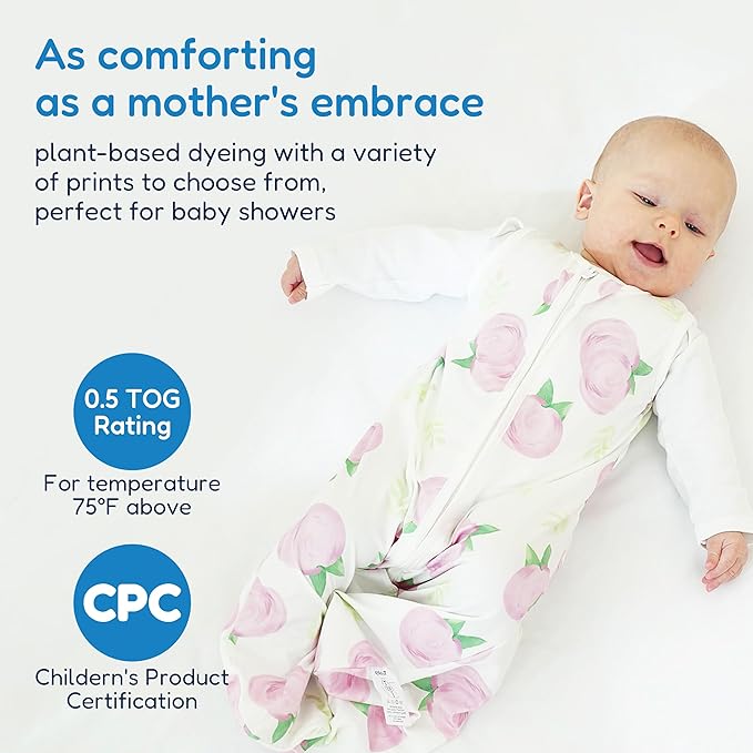 TotAha Sleep Sack 3-6 months 3 Pack, Buttery Soft Wearable Blanket Baby Sleeping Bag with 2-way Safe Zipper, 0.5 TOG, Baby Girl
